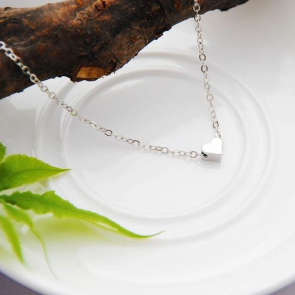 4 for $20 Heart Choker Necklace (Silver) - Picture 3 of 8